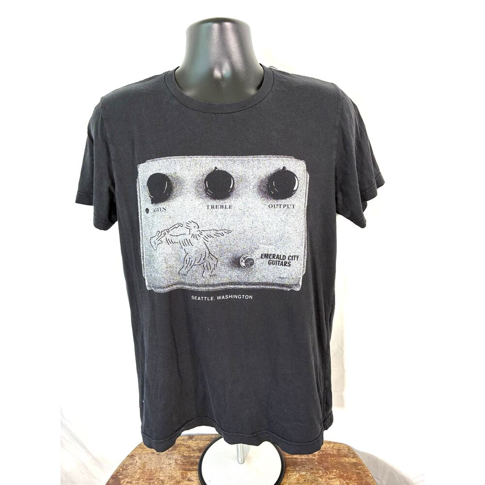 Emerald City Guitars Pedal Graphic T Shirt Black Medium Seattle